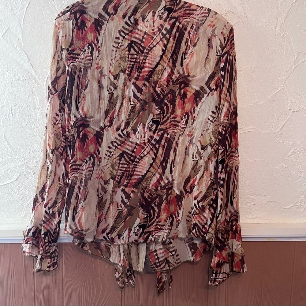 Boho Earth Tone Colour Blouse Size Medium - Picture 2 of 6